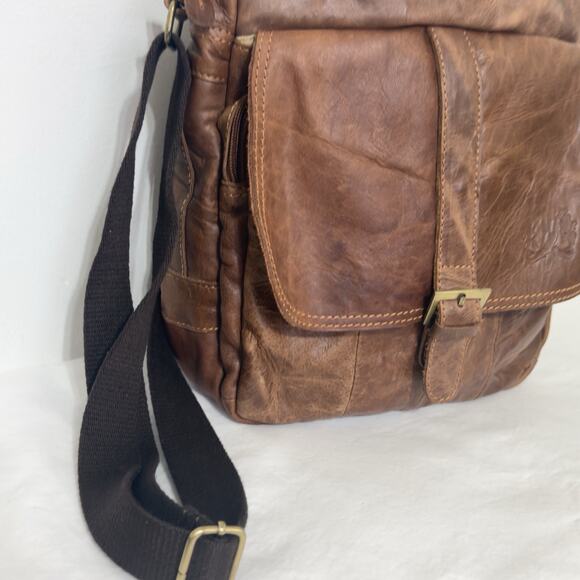 Vintage Brown Leather Crossbody Messenger Bag – Style Unisex’s - Picture 3 of 12